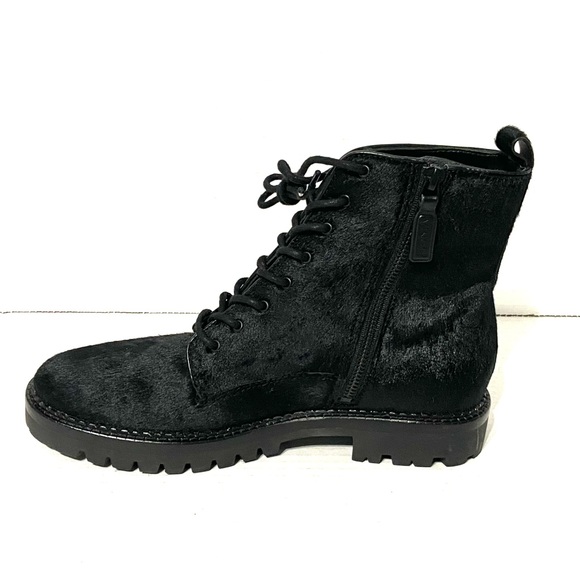 VINCE WOMENS CABRIA LUG 2 CALF HAIR COMBAT & LACE-UP BOOTS 8 - Picture 10 of 14
